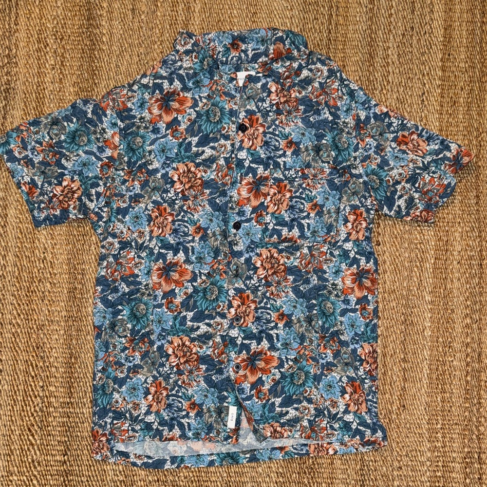 Onia Blue and Orange Floral Men's Shirt